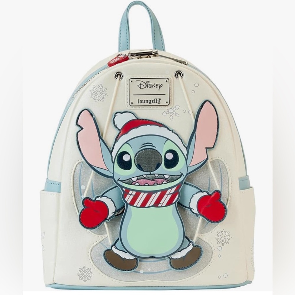 Disney Park Bundle - Stitch Holiday Snow Angel Loungefly backpack  and wallet